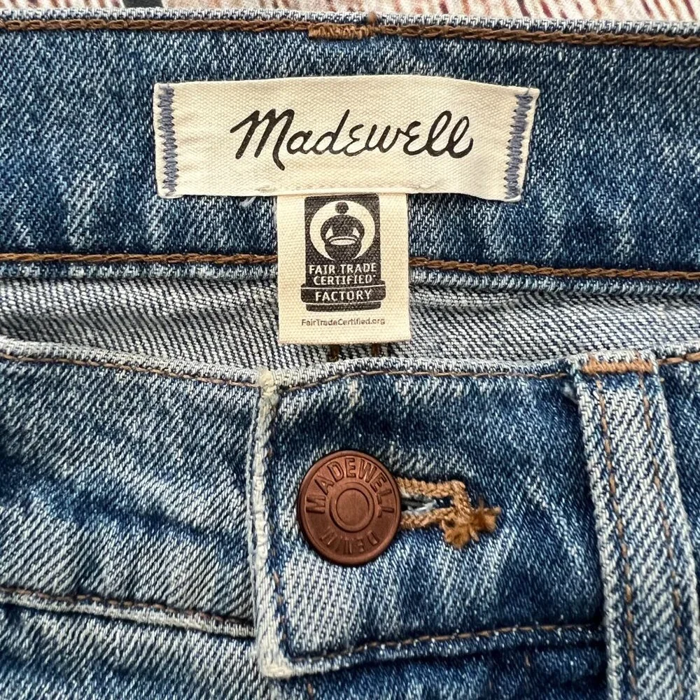 D1-- MADEWELL blue women' cut hem stretch casual perfect vintage jeans 24 - Picture 10 of 10